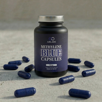 Methylene blue capsules and bottle