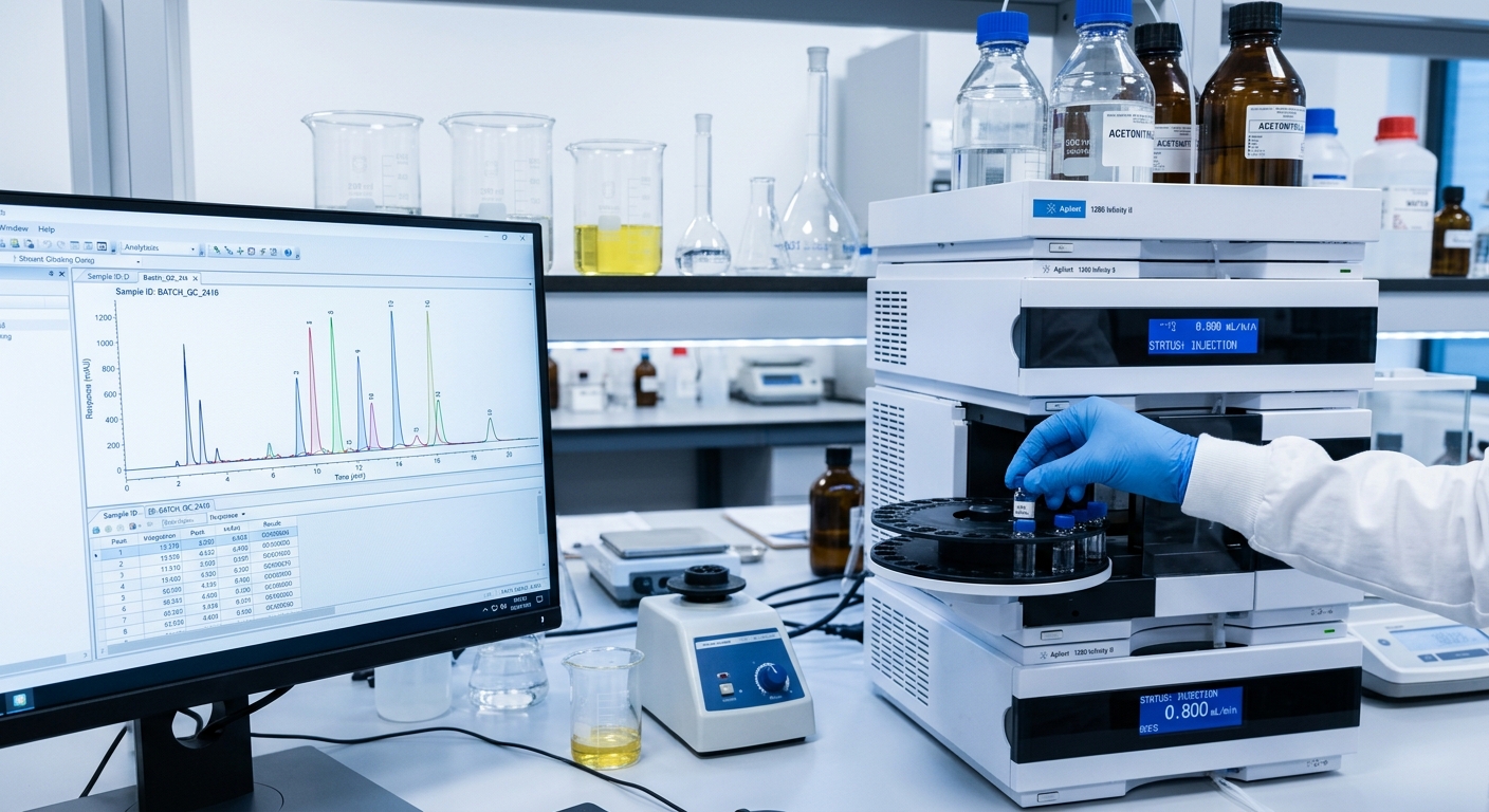 Analytical testing equipment in lab